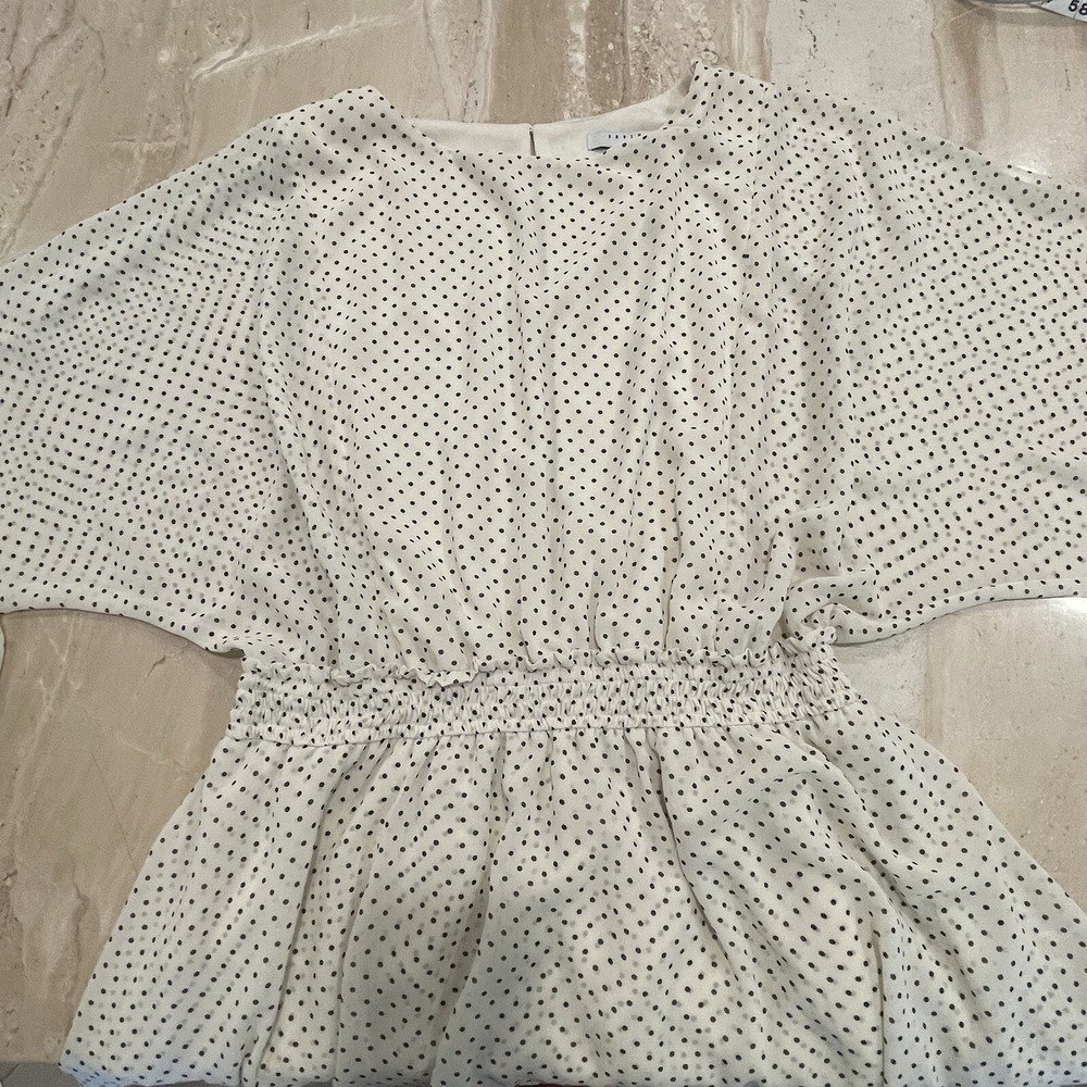 Favlux Womens Dress Large White Black Polka Dots Wedding Baby Shower Date GNO - Picture 3 of 16